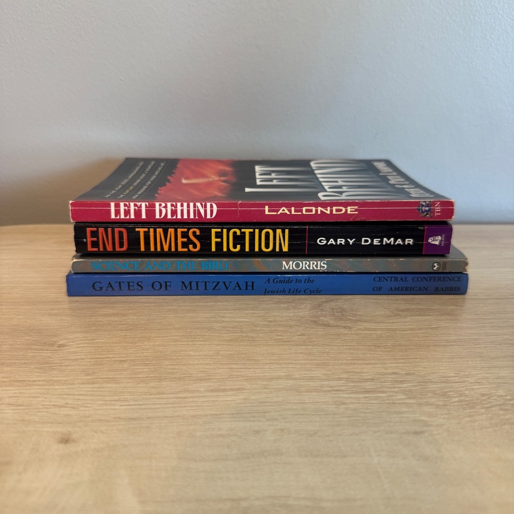 Religious Book Lot Left Behind End Times Fiction Science Bible Gates of Mitzvah